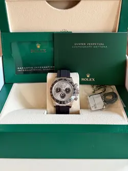2025 BRAND NEW ROLEX DAYTONA 126519LN GHOST 18K WHITE GOLD COMPLETE SET B&P