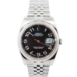 ROLEX DATEJUST 36MM BLACK DIAL WATCH 116234