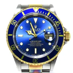 AUTH ROLEX SUBMARINER DATE 16613 W451759 BLUE MEN'S WRIST WATCH