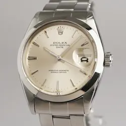 ROLEX OYSTER PERPETUAL DATE REF.1500 CAL.1570 OVERHAUL 1965 AUTOMATIC MENS WATCH