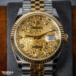 ROLEX DATEJUST 126233 36MM YELLOW GOLD CHAMPAGNE JUBILEE DIAMOND DIAL WATCH