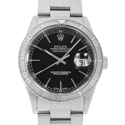 ROLEX DATEJUST THUNDERBIRD 16264 BLACK BAR 3 ROWS OYSTER BREATH F NUMBER SEC...