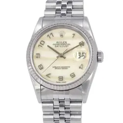 ROLEX DATEJUST 36MM STAINLESS STEEL 18K WHITE GOLD MOTHER OF PEARL DIAL 16234NA