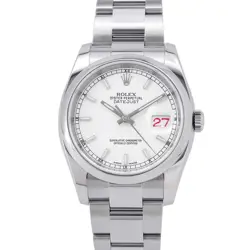 ROLEX DATEJUST 36MM STAINLESS STEEL WHITE DIAL 116200