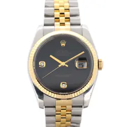 ROLEX DATEJUST ONYX 2PD  116233 2BR  STAINLESS STEEL/YG  MENS WATCH