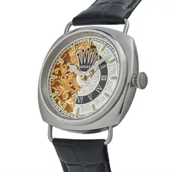 ROLEX Antique Marriage Watch 45mm Pocket Movement Handcrafted Men's Watch Good