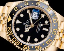Rolex 126718GRNR GMT Master II 126718 18K Yellow Gold Jubilee Black Dial