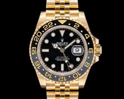 ROLEX 126718GRNR GMT MASTER II 126718 18K YELLOW GOLD JUBILEE BLACK DIAL
