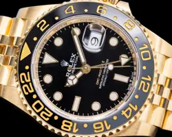 Rolex 126718GRNR GMT Master II 126718 18K Yellow Gold Jubilee Black Dial