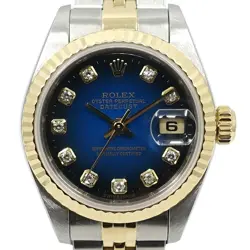 ROLEX DATEJUST 26 79173G 10P DIAMOND BLUE GRADIENT JUBILEE BRACELET SS/YG COMBO