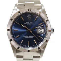 ROLEX OYSTER PERPETUAL 15210 P SERIES AUTOMATIC DATE SS BLUE MEN'S BOYS WATCH