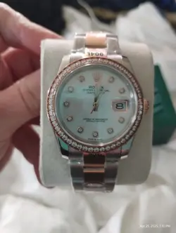 ROLEX DATEJUST TWO TONED DIAMOND WATCH