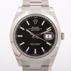 ROLEX DATEJUST 126300 SS AT BLACK DIAL 1 EXTRA LINK