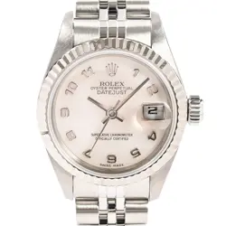ROLEX DATEJUST LADIES WATCH 69174NA WHITE SHELL STAINLESS STEEL