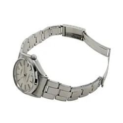 Rolex Oyster Perpetual 34 1002 Silver Bar Dial Unisex Watch Used