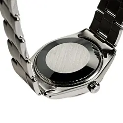 Rolex Oyster Perpetual 34 1002 Silver Bar Dial Unisex Watch Used