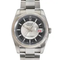 ROLEX DATEJUST 36 116234 SILVER BLACK DIAL MEN'S WATCH PRE-OWNED