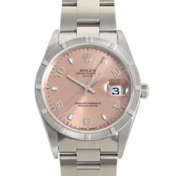 ROLEX OYSTER PERPETUAL DATE 34 15210 PINK DIAL USED MEN'S WATCH