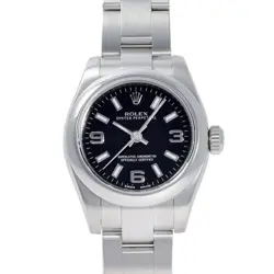ROLEX OYSTER PERPETUAL 26 176200 BLACK DIAL USED LADIES WATCH