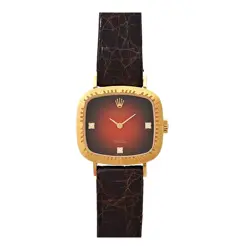 ROLEX CELLINI 3P DIAMOND W  RED GRADIENT 4082/8 YELLOW GOLD BOYS ANTIQUE VINTAGE