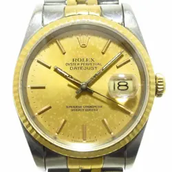 AUTH ROLEX DATEJUST 16233 R753954 GOLD MEN'S WRIST WATCH