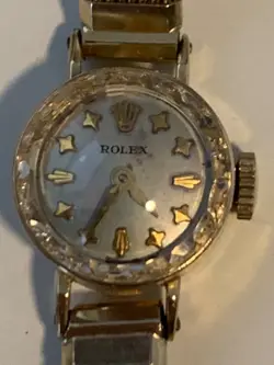 LADIES VINTAGE ROLEX YELLOW GOLD MANUAL COCKTAIL WATCH 15MM