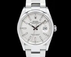 ROLEX OYSTER PERPETUAL DATEJUST 126200 SS SILVER STICK DIAL
