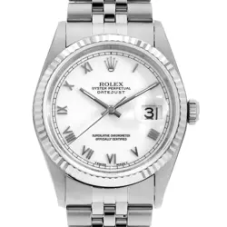 ROLEX DATEJUST 16234 WHITE ROME W NUMBER SECOND HAND MENS