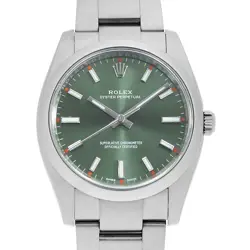 ROLEX OYSTER PERPETUAL 114200 OLIVE GREEN RANDOM NUMBER SECOND HAND MENS