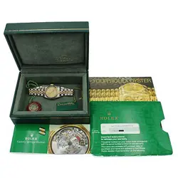LADIES ROLEX OYSTER PERPETUAL REF 67193 CHAMPAGNE DIAL FULL SET AS IS W104477-1