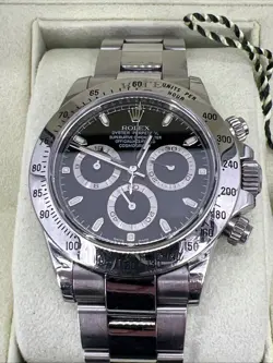 ROLEX COSMOGRAPH DAYTONA 116520 BLACK DIAL MEN'S WATCH 2010 BOX & PAPERS