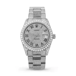 ROLEX DATEJUST 36MM S/S JUBILEE ICED OUT WATCH