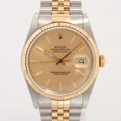ROLEX DATEJUST 16233 SS×YG AT CHAMPAGNE-FACE 1 EXTRA LINK
