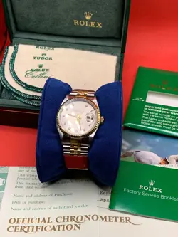 ROLEX DATEJUST 16203 TWO-TONE DIAMOND DIAL 36MM STAINLESS STEEL & 18K GOLD