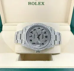 ROLEX DATEJUST II 41MM STAINLESS BUST DOWN DIAMONDS ROMAN DIAL