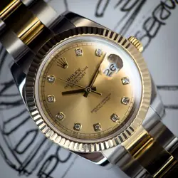 ROLEX DATEJUST 41MM 126333 TWO-TONE YG, CHAMPAGNE DIAMOND DIAL BOX & PAPERS