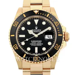 ROLEX 126618LN SUBMARINER DATE BLACK BEZEL 18K YELLOW GOLD  41MM COMPLETE