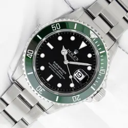 ROLEX SUBMARINER 16610 DATE STAINLESS STEEL 40MM BLACK - GREEN CERAMIC INSERT
