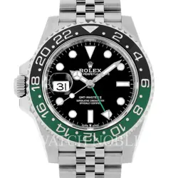 ROLEX 126720VTNR GMT MASTER II SPRITE GREEN/BLACK BEZEL LEFT CROWN STEEL