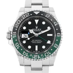 ROLEX 126720VTNR GMT MASTER II SPRITE GREEN/BLACK BEZEL DESTRO LEFT CROWN STEEL
