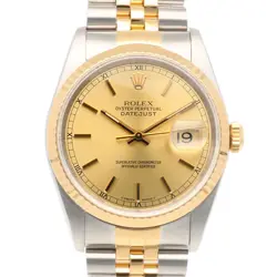 ROLEX DATEJUST WATCHES 16233 STAINLESS STEEL K18 YELLOW GOLD L NUMBER USED