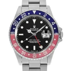 ROLEX GMT MASTER RED BLUE BEZEL 16700 BLACK ALL TRITIUM SINGLE BUCKLE S NUMB...