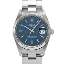 USED ROLEX OYSTER PERPETUAL DATE 15200 BLUE MEN'S WATCH #412728