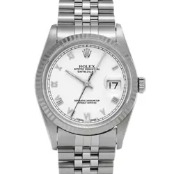 USED ROLEX DATEJUST 16234 WHITE CASE SIZE 36×36MM MEN'S WATCH #4413528