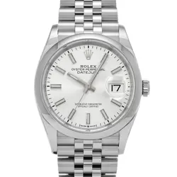 USED ROLEX DATEJUST 36 126200 SILVER CASE SIZE 36×36MM MEN'S WATCH #411328