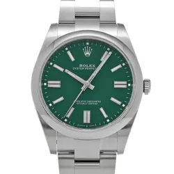 USED ROLEX OYSTER PERPETUAL 41 124300 GREEN MEN'S WATCH #411828