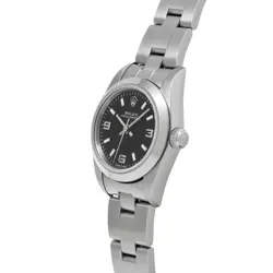 USED ROLEX Oyster Perpetual 76080 Black Case Size 24×24mm Ladies Watch #431028