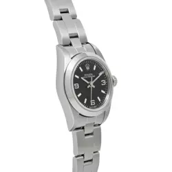 USED ROLEX Oyster Perpetual 76080 Black Case Size 24×24mm Ladies Watch #431028
