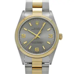 USED ROLEX OYSTER PERPETUAL 14203 GRAY CASE SIZE 34×34MM MEN'S WATCH #41228