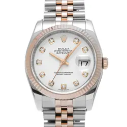 USED ROLEX DATEJUST 116231G WHITE CASE SIZE 36×36MM MEN'S WATCH #41428